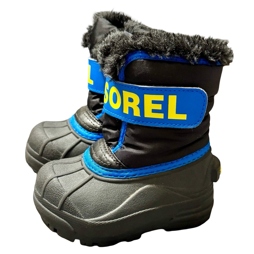 Sorel Snow Commander Kids Fur Lined Winter Snow Boots Size 6